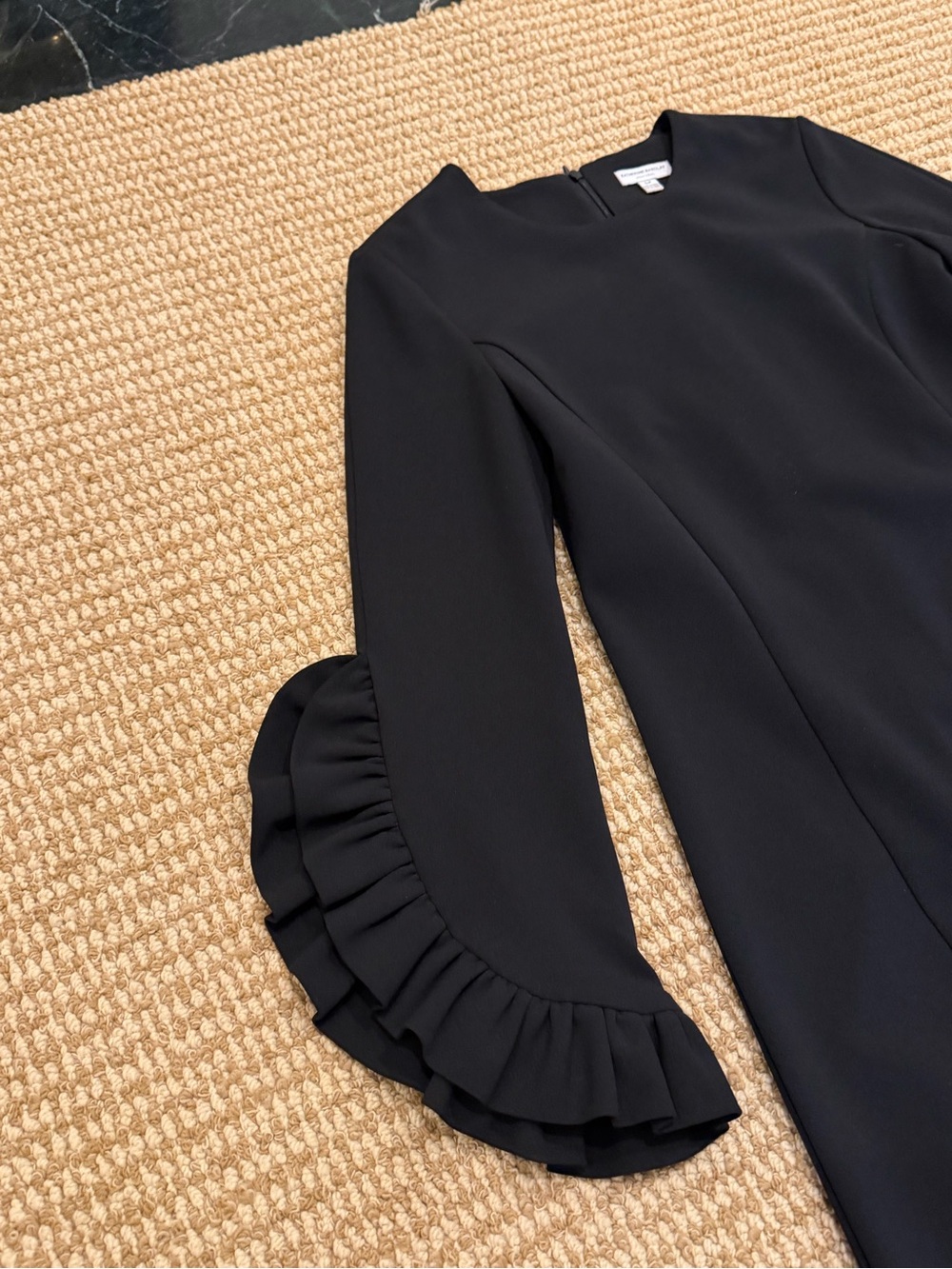 Katherine Barclay Montreal Black Ruffle Sleeve Dress Small - Picture 3 of 8